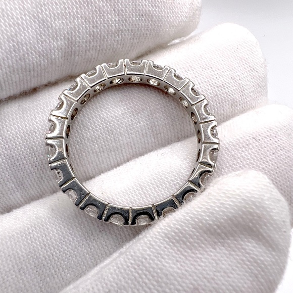 Sale $20 Firm! .925 Sterling Silver Round Cz Eternity Band - Picture 6 of 13